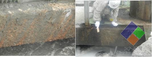 惠煉曝氣池(生化池)混凝土壁防腐防滲實驗也已完成